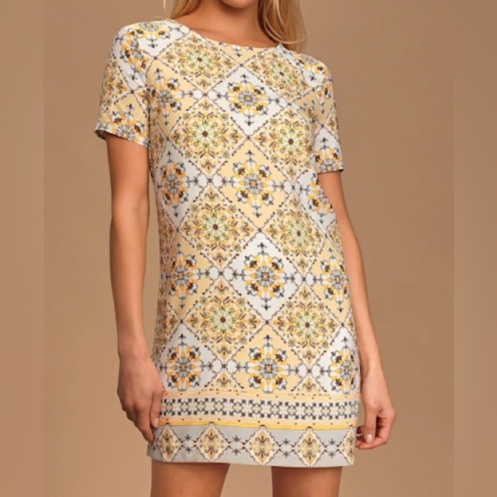 Lulu's Yellow Dandelion Shift Dress